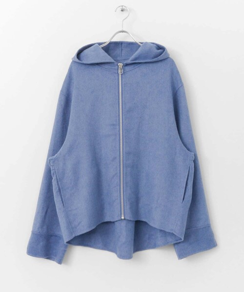 KBF（ケイビーエフ）の「フードWIDEショートコート∴（テーラードジャケット・レディース・L/BLUE/BEIGE/NAVY・one）」の4枚目の写真