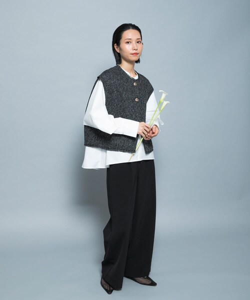 URBAN RESEARCH ROSSO（アーバンリサーチロッソ）の「『別注』CHIGNON×ROSSO　ツイードショートベスト（ベスト・レディース・WHITE/BLACK・Free）」の17枚目の写真