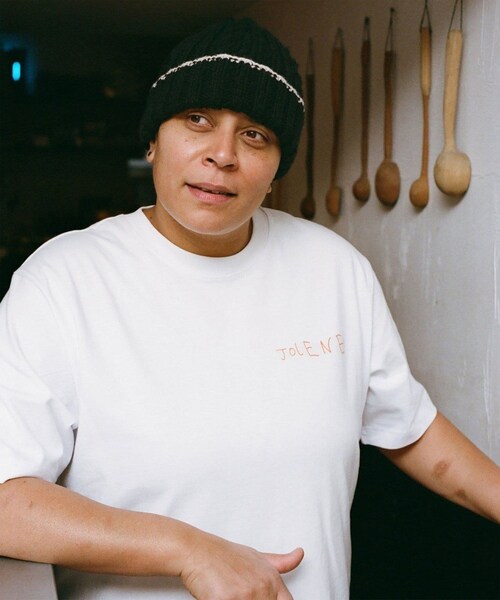 bonjour records（ボンジュールレコーズ）の「Jolene/ジョリーン house tee（Tシャツ/カットソー・レディース・ホワイト/ベージュ/サックス・L/M/XL）」の17枚目の写真