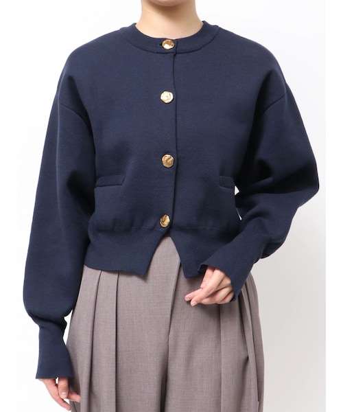 LAGUNAMOON（ラグナムーン）の「フォルムニットカーディガン（カーディガン/ボレロ・レディース・ライトグレー/ピンク/ネイビー・F）」の5枚目の写真