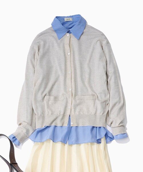 ROPE'（ロペ）の「JOHN SMEDLEY別注 CD（ジョンスメドレー別注/天竺ニットカーディガン）（カーディガン/ボレロ・レディース・ブラック/チャコール/ライトグレー/ベージュ/ワイン・36/38）」の21枚目の写真