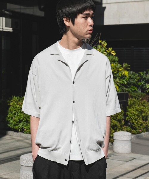 URBAN RESEARCH DOORS（アーバンリサーチドアーズ）の「『仁村紗和さん着用』『UR TECH』 サマシェア ニットカーディガン（カーディガン/ボレロ・メンズ・GREGE/NAVY・M/L）」の19枚目の写真