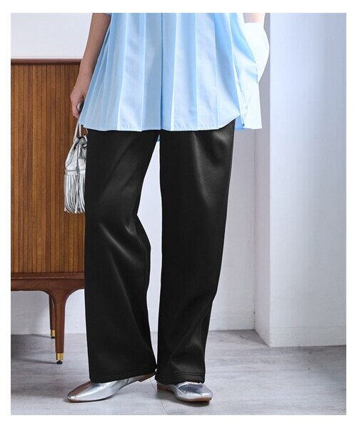 nissen（ニッセン）の「静電防止美脚見えタックワイドパンツ＜大きいサイズ有＞（パンツ・レディース・黒/カーキ・S/M/L/LL/3L）」の21枚目の写真