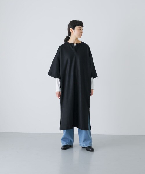 かぐれ（カグレ）の「ウールオーバーワンピース（ワンピース・レディース・BEIGE/BLACK・Free）」の8枚目の写真