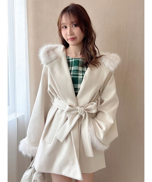 dazzlin（ダズリン）の「裏付きミドルガウンコート（その他アウター・レディース・アイボリー/ライトグレー/グレー/チャコールグレー・F）」の2枚目の写真