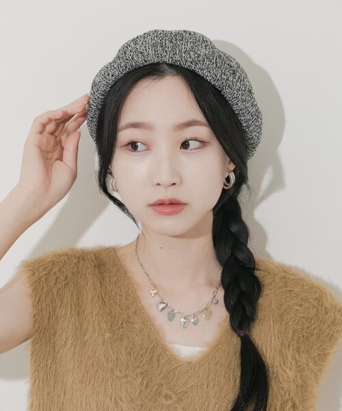 SMELLY（スメリー）の「ミックスパターンベレー（ハンチング/ベレー帽・レディース・BLK/BLU/BRN・-）」の6枚目の写真