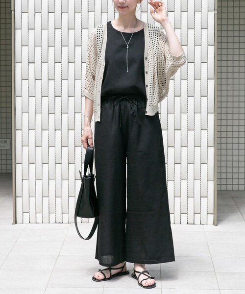 ITEMS URBANRESEARCH（アイテムズ アーバンリサーチ）の「メッシュニットカーディガン（ニット/セーター・レディース・BRN/BLK/GREGE・Free）」の12枚目の写真