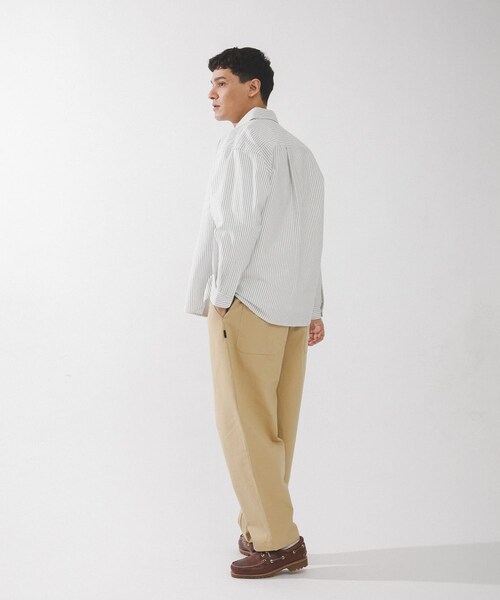 URBAN RESEARCH Sonny Label（アーバンリサーチサニーレーベル）の「抗菌オックスボタンダウンオーバーシャツ（シャツ/ブラウス・メンズ・オフ/サックス/オフストライプ・M/L/XL）」の11枚目の写真