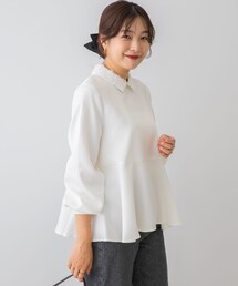 URBAN RESEARCH ROSSO | F by ROSSO　レースカラーペプラムブラウス(シャツ/ブラウス)