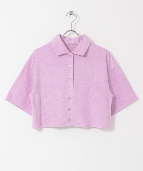 KBF（ケイビーエフ）の「クロップドパイルポロシャツ（ポロシャツ・レディース・PINK/CAMEL/BLUE・one）」の19枚目の写真