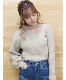 EVRIS | ドッキングボトルネックニットトップス(ニット/セーター)