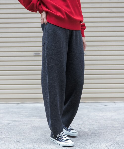 URBAN RESEARCH DOORS(アーバンリサーチドアーズ)の「FORK&SPOON コットンウールニットパンツ(その他パンツ・レディース・CHARCOAL/BROWN・1/2)」の10枚目の写真