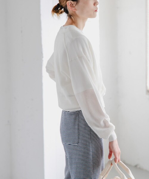 URBAN RESEARCH DOORS（アーバンリサーチドアーズ）の「FORK&SPOON　ペーパーニットカーディガン（カーディガン/ボレロ・レディース・IVORY/BROWN/BLUE・1）」の7枚目の写真