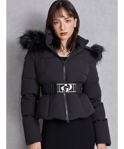 GYDA（ジェイダ）の「GDベルト付きショートダウンコート（ダウンジャケット/コート・レディース・オフホワイト/ブラック・F）」の6枚目の写真