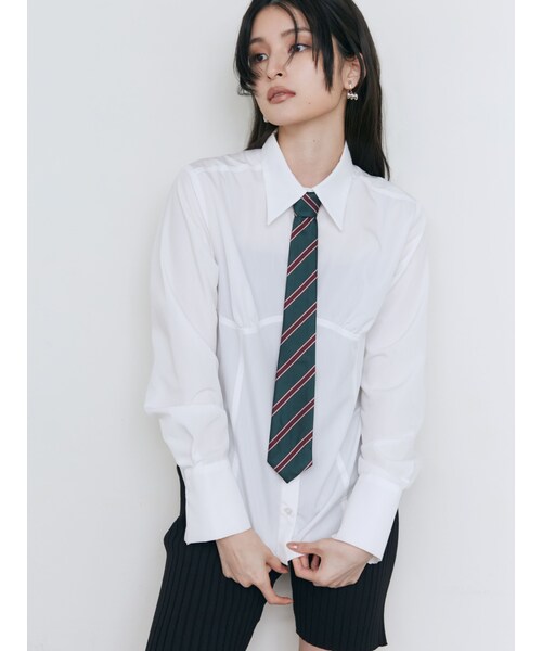 MURUA（ムルーア）の「ブラディテールシャツ（シャツ/ブラウス・レディース・ホワイト/グレー・F）」の3枚目の写真