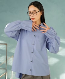 VIS | 【洗える】プリーツスリーブフレアーシャツ(シャツ/ブラウス)