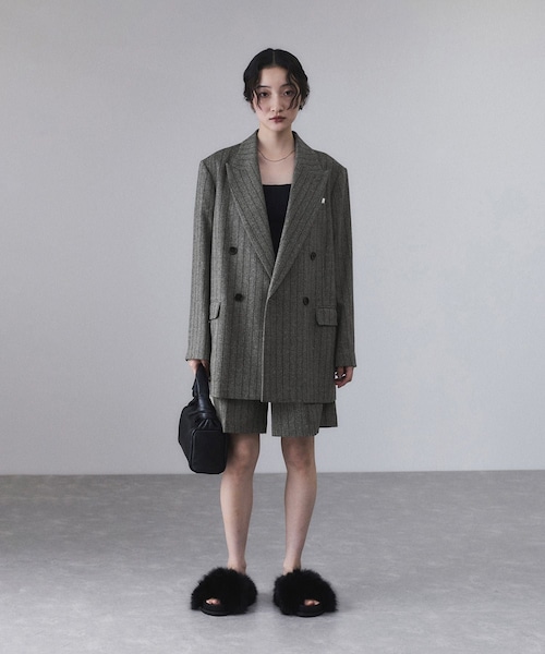 ADAM ET ROPE'（アダムエロペ）の「ツイード＆チェックショートパンツ（その他パンツ・レディース・グレー/ブラウン・36/38）」の9枚目の写真