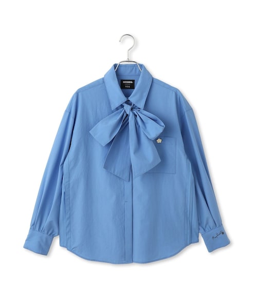 VIS(ビス)の「【MARY QUANT×VIS】リボンボウタイサイドプリーツシャツ(シャツ/ブラウス・レディース・ブラック系/ホワイト/サックス・F)」の17枚目の写真