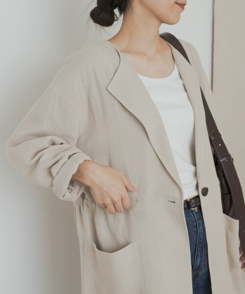 URBAN RESEARCH DOORS(アーバンリサーチドアーズ)の「ウエストドロストジャケット(テーラードジャケット・レディース・BLACK/BEIGE・M)」の20枚目の写真