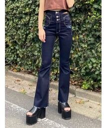 EMODA | サイドオープンハイウエストフレアパギンス(デニムパンツ)