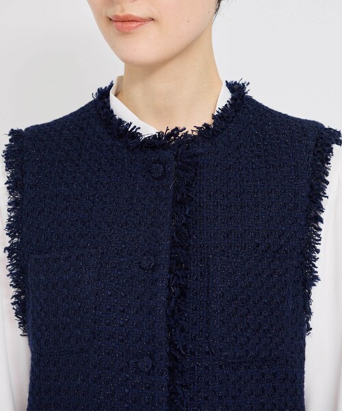 ROPE'（ロペ）の「ミックスツイードジレベスト（ベスト・レディース・ブラック系/オフホワイト/ネイビー・F）」の22枚目の写真