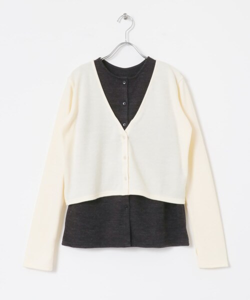 THE GOODLAND MARKET（ザグッドランドマーケット）の「&her　Vest Cardigan Set（カーディガン/ボレロ・レディース・GRYxOFF/CHARCOAL/OFF・FREE）」の12枚目の写真