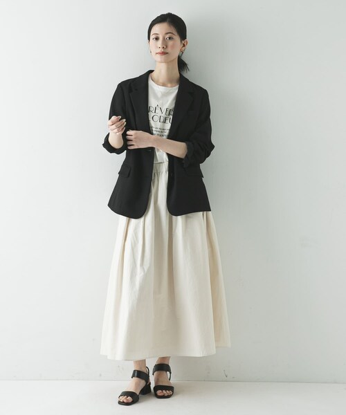 URBAN RESEARCH（アーバンリサーチ）の「リネンライクテーラードジャケット（テーラードジャケット・レディース・BEIGE/BLACK・36/38）」の8枚目の写真