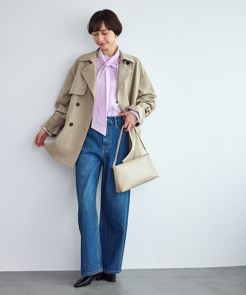 ROPE' PICNIC(ロペピクニック)の「ミドル丈トレンチコート/撥水・花粉ガード(トレンチコート・レディース・ベージュ/カーキ/ネイビー・F)」の16枚目の写真
