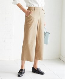 nissen | 大きいサイズストレッチレーヨン混マリンワイドパンツ（ゆったりヒップ）(パンツ)