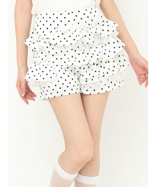 CALNAMUR（カルナムール）の「ドットティアードパンツ（その他パンツ・レディース・ホワイト/ブラック・S/M）」の4枚目の写真