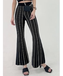 GYDA | 【セットアップ】マルチストライプ ニットフレアパンツ(その他パンツ)