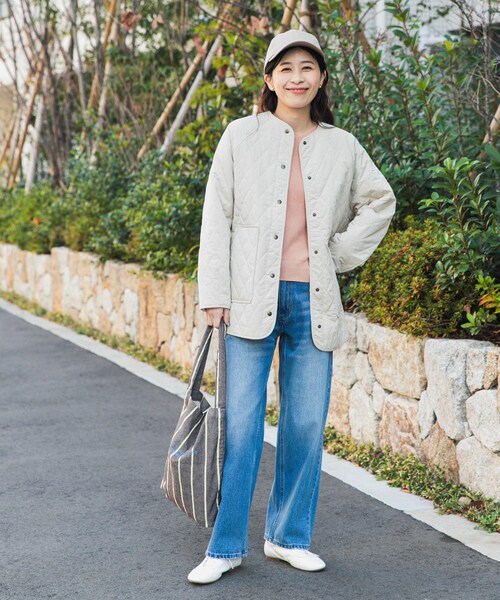 URBAN RESEARCH DOORS（アーバンリサーチドアーズ）の「『撥水』カポックキルトミドルジャケット（その他アウター・レディース・IVORY/GREIGE/BLACK・Free）」の12枚目の写真