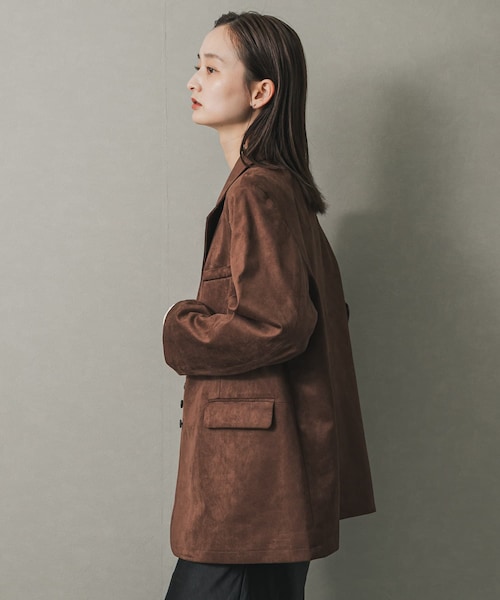 SENSE OF PLACE by URBAN RESEARCH（センスオブプレイスバイアーバンリサーチ）の「FSルーズジャケット（テーラードジャケット・レディース・BLACK/CAMEL/BROWN・one）」の14枚目の写真