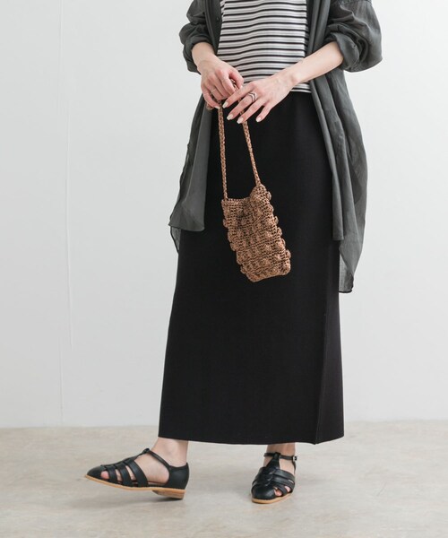 URBAN RESEARCH DOORS(アーバンリサーチドアーズ)の「リネン混ニットストレートスカート(スカート・レディース・BLACK/CHARCOAL・M)」の8枚目の写真