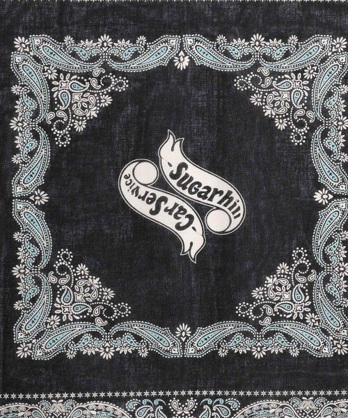 ADAM ET ROPE'(アダムエロペ)の「【SUGARHILL/シュガーヒル】"CAR SERVICE" BANDANA(バンダナ/スカーフ・メンズ・ブラック/ブルー系/ワイン・F)」の16枚目の写真
