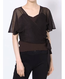 MERCURYDUO | インナーキャミ付シアーカシュクールニット(ニット/セーター)