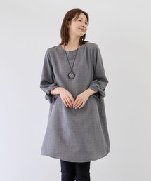 袖リボンチュニックワンピース