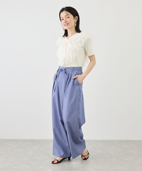 ROPE' PICNIC（ロペピクニック）の「【ちゃんと+かわいい保証】チュールフリルカーディガントップス/UVケア（カーディガン/ボレロ・レディース・ブラック/オフホワイト/ダークブラウン/クリーム・F）」の16枚目の写真