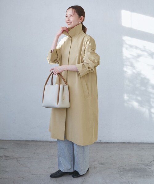 ROPE' PICNIC（ロペピクニック）の「【撥水・花粉ガード】ステンカラーコート/スプリングコート（ステンカラーコート・レディース・ベージュ/ベージュ系/ネイビー・36/38）」の18枚目の写真