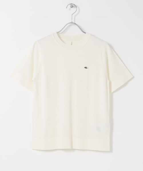 SENSE OF PLACE by URBAN RESEARCH（センスオブプレイスバイアーバンリサーチ）の「『洗濯可』プレートツキニットTシャツ(半袖)（ニット/セーター・レディース・IVORY/BLACK/GRAY・One）」の9枚目の写真