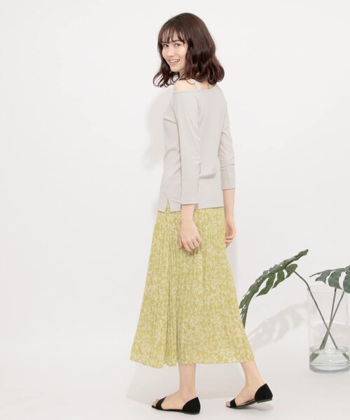 SENSE OF PLACE by URBAN RESEARCH（センスオブプレイスバイアーバンリサーチ）の「アシメネックリブトップ(7分袖)（Tシャツ/カットソー・レディース・BLACK/GREIGE/DUSTY PINK・FREE）」の19枚目の写真