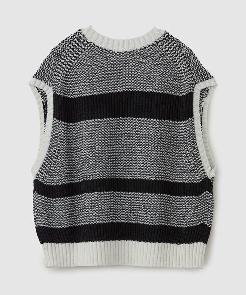 ROPE'（ロペ）の「モノトーン透かし柄ニットベスト（ベスト・レディース・ブラック/オフホワイト・F）」の12枚目の写真