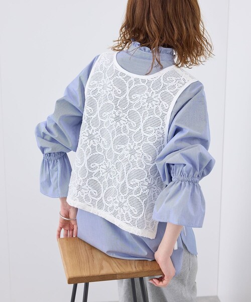 ROPE' PICNIC（ロペピクニック）の「サイドリボンレースベスト（ベスト・レディース・ブラック/ホワイト/キナリ・F）」の13枚目の写真