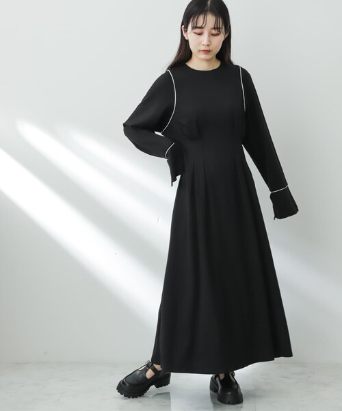 SENSE OF PLACE by URBAN RESEARCH（センスオブプレイスバイアーバンリサーチ）の「ウエストタックカットワンピース（ワンピース・レディース・BROWN/GREIGE/BLACK・one）」の11枚目の写真