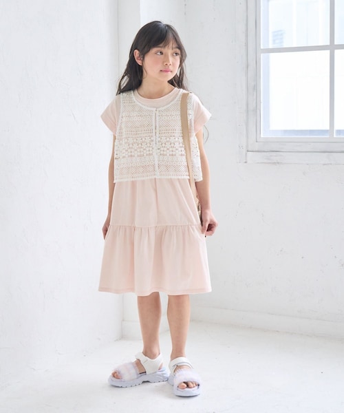 ROPE' PICNIC（ロペピクニック）の「【KIDS/キッズ】ロゴティアードカットソーワンピース（ワンピース・キッズ・ブラック/ピンク・L/M/S）」の16枚目の写真