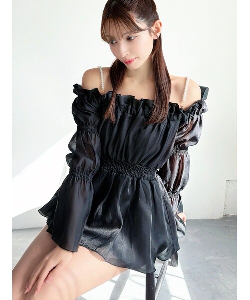 RESEXXY（リゼクシー）の「ボリュームギャザーオフショルブラウス（シャツ/ブラウス・レディース・ホワイト/ブラック/ピンク・F）」の4枚目の写真