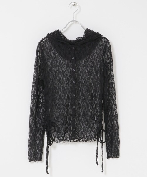 SENSE OF PLACE by URBAN RESEARCH（センスオブプレイスバイアーバンリサーチ）の「『洗濯可』フーディレースカットトップ（その他トップス・レディース・IVORY/BLACK/BEIGE・One）」の19枚目の写真