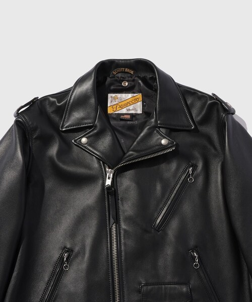 ADAM ET ROPE'(アダムエロペ)の「《別注》【Schott×MARKAWARE/ショット×マーカウェア】EX ONESTAR MW(ライダースジャケット・メンズ・ブラック・1/2/3)」の9枚目の写真