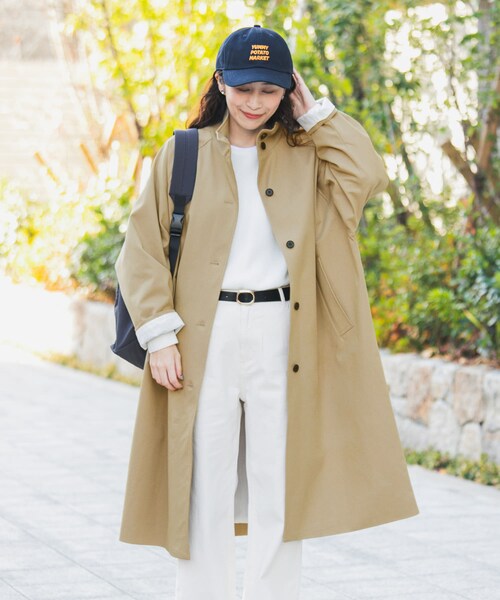URBAN RESEARCH DOORS（アーバンリサーチドアーズ）の「『撥水』BACKヨークスタンドカラーコート（テーラードジャケット・レディース・L.BEIGE/BEIGE・Free）」の10枚目の写真