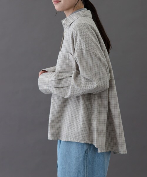 URBAN RESEARCH DOORS(アーバンリサーチドアーズ)の「FORK&SPOON ネルチェックシャツ(シャツ/ブラウス・レディース・NAVY/BROWN/IVORY・1)」の6枚目の写真